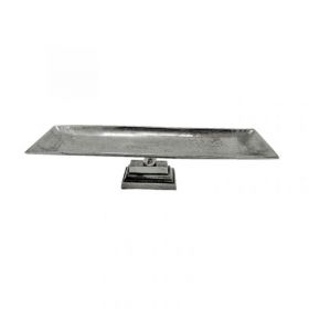 Tray On Stand  Rectangular  Aluminium/Nickel Raw Finished