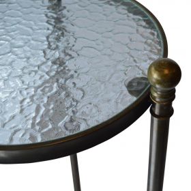 Denzel gold Glass plant table metal base round