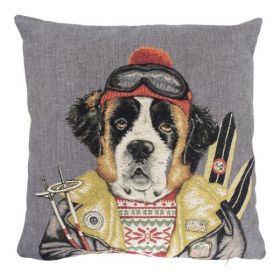 Gobelin cushion ski friends st. bernard   45x45cm