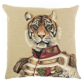 Gobelin cushion officer beige tiger  45x45cm