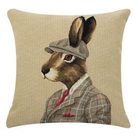 Gobelin cushion hunterscap hare 45x45cm