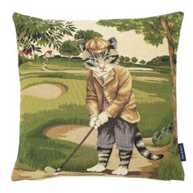 Gobelin cushion golf  cat red 45x45cm