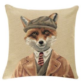 Gobelin cushion hunter's cap fox 45x45cm