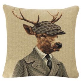 Gobelin cushion hunter's cap deer 45x45cm