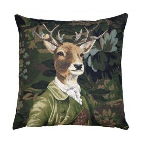 Gobelin cushion baron deer green 45x45cm