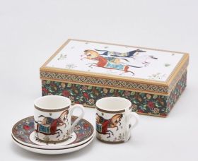 ПОРЦЕЛАНОВИ ЧАШИ ЗА КАФЕ -БЯГАЩИ КОНЕ AMBRA
