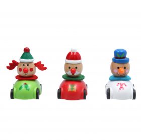 Wood/Acrylic Deer/Santa/Snowman in Car Toy