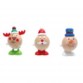 Wood Toy  Deer/Santa/Snowman Whistle Toy, 3as