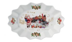 Porcelain oval platter  CHRISTMAS MEMORIES color box