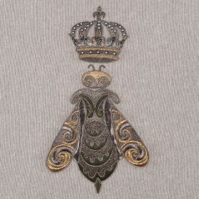 Beige Bee with Crown Cushion Cover