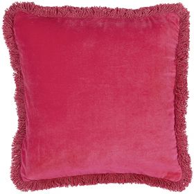 FRINGED CUSHION COVER - PINK