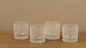 Whisky Glasses Geometric with Gold Rim