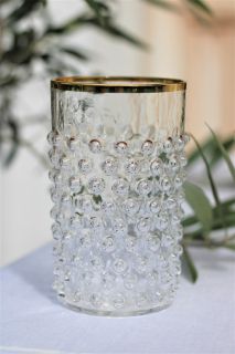 Hobnail Glass Crystal + Gold