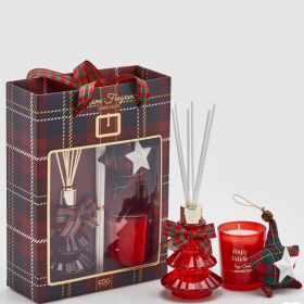 CHRISTMAS SET DIFFUSER + SCENTED CANDLE CURRENT AND GRAPES + TEXTILE STAR