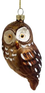 Glass owl brown gold