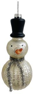 Glass snowman antique mat white