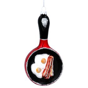 Frying Pan w Bacon/Eggs Glass 