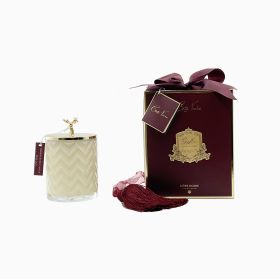 АРОМАТНА СВЕЩ СЪС ЗЛАТЕН КАПАК И ЕЛЕНСКА ГЛАВА -  ROSE OUD